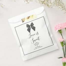 Bolsa De Papel Lazo de cinta clásico boda en blanco y negro