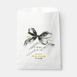 Bolsa De Papel Lazo negro caprichoso de oro Gracias