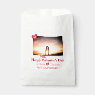Bolsa De Papel Lazo rojo día de San Valentín agregar foto nombre 