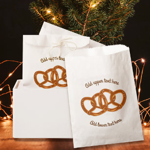 Bolsa De Papel Lazos de Pretzels Enlazados - Nudos de Pan y texto