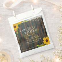 LeahG Rustic Sunflowers Lace Lights Wood Boda