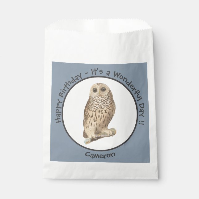 Bolsa De Papel Lechuza prohibida - Cumpleaños u otro evento temát (Anverso)