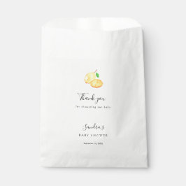 Bolsa De Papel Lemon Baby Shower Elegant Gracias Moda Script