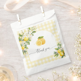 Bolsa De Papel Lemon Citrus Baby Shower Yellow Gingham