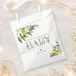 Bolsa De Papel Lemon Citrus mediterráneo Baby Shower Botánico