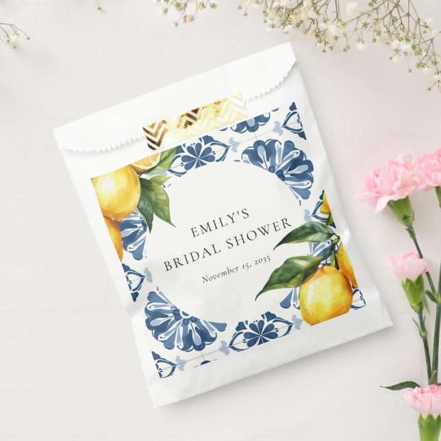 Bolsa De Papel Lemon Citrus Positano Ducha de Novias Italiana (Sellado)