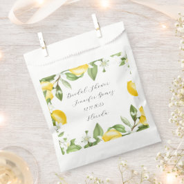 Bolsa De Papel Lemons Yellow Fruit Watercolor Ducha de novia