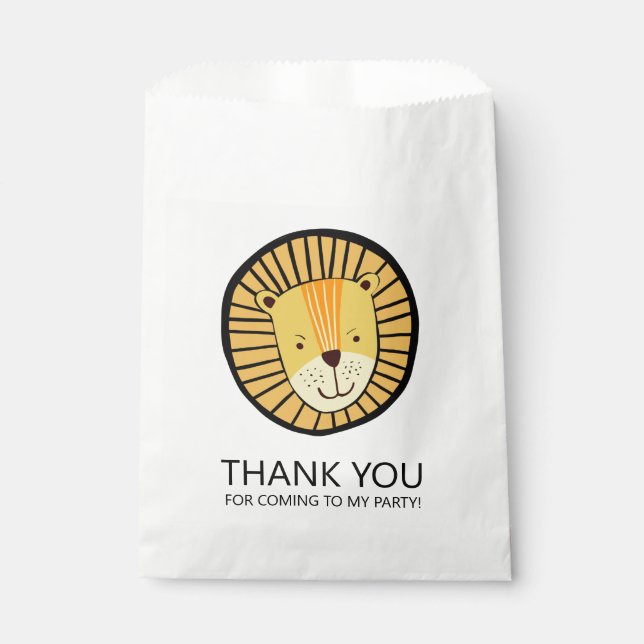 Bolsa De Papel León de la Selva Gracias Niños Cumpleaños (Anverso)