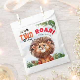 Bolsa De Papel León Safari Dos Niños Salvajes Segundo Cumpleaños