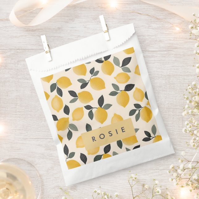 Bolsa De Papel Leones de época personalizadas con hojas verdes (Cortado)