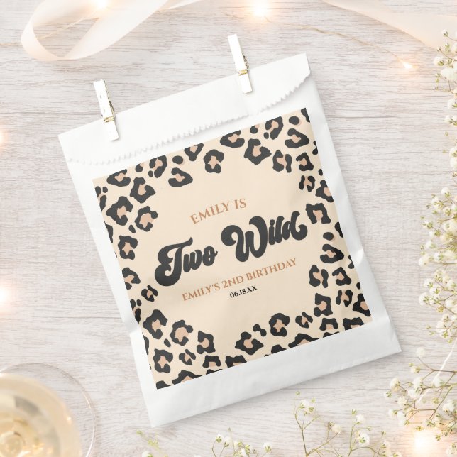 Bolsa De Papel Leopard Cheetah imprime dos salvajes Fiestas de cu (Cortado)