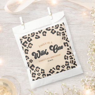 Bolsa De Papel Leopard Cheetah Print Wild One First Birthday Fies