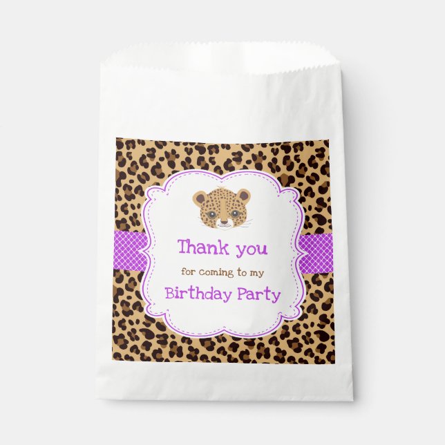 Bolsa De Papel Leopard Print Purple Quatre Relieve metalizado fie (Anverso)