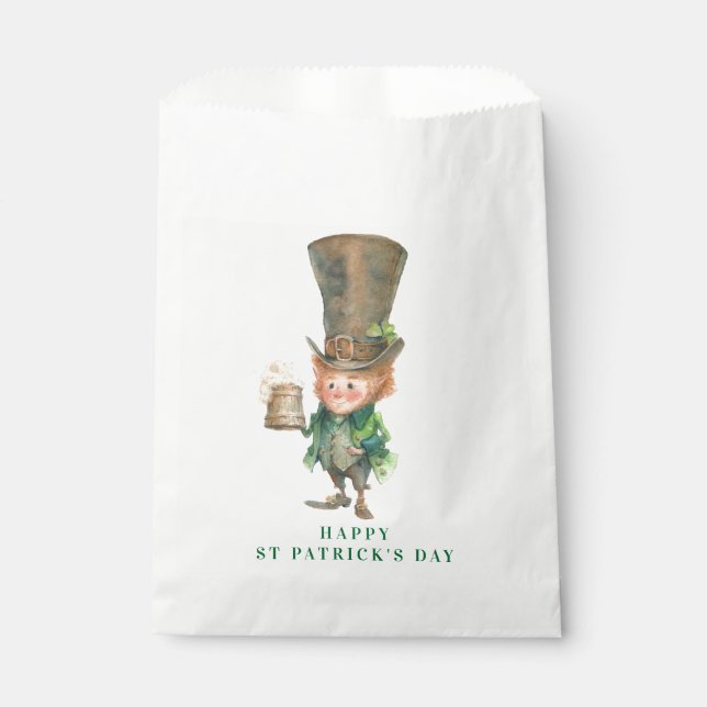 Bolsa De Papel Leprechaun | Día de San Patricio (Anverso)