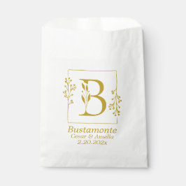 Bolsa De Papel Letra botánica moderna B personalizada