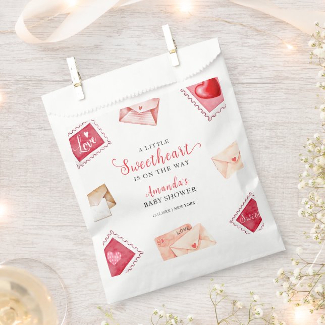 Bolsa De Papel Letra Stamp SValentine Baby Shower (Cortado)