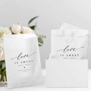 Bolsa De Papel Letrero de Postres de Boda Elegante Amor Moderno e