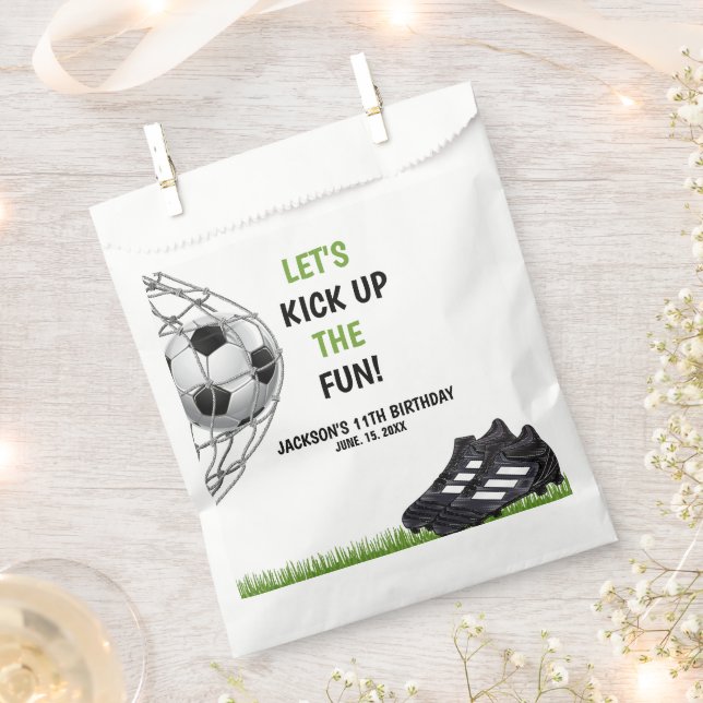 Bolsa De Papel Let's Kick up the fun!, Fun Soccer Birthday (Cortado)