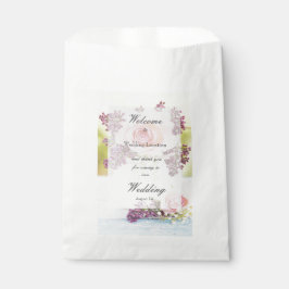 Bolsa De Papel Lilacs y Rosas Boda de Vintage editable