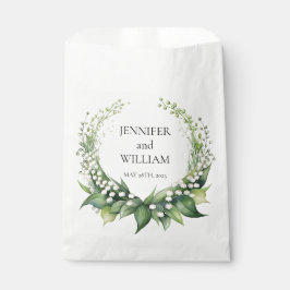 Bolsa De Papel Lily acuarela de la fiesta de la boda de la novia 