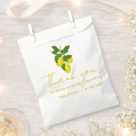 Bolsa De Papel Limón Amarillo gracias fiesta de la boda de un bri