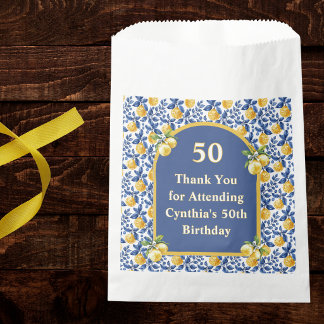 Bolsa De Papel Limones Amarillos Cumpleaños Mediterráneo Amalfi A