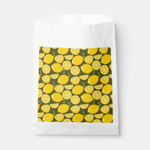 Bolsa De Papel Limones Amarillos y Patrón Verde Oliva: Citrus Mod