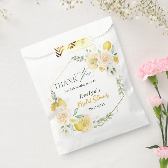 Bolsa De Papel limones Eucalipto Rosa Agradecimiento por Desayuno (Sellado)