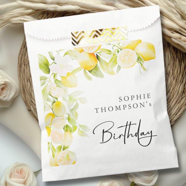 Bolsa De Papel Limones rústicos acuarela cumpleaños (Subido por el creador)