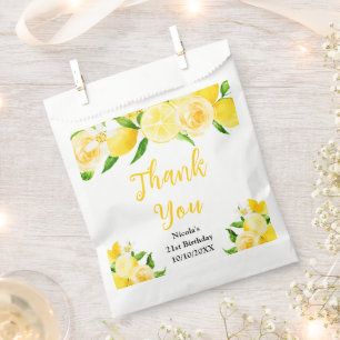 Bolsa De Papel Limones y Foliaje Agradecimiento de Cumpleaños