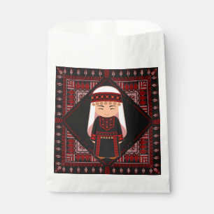 Bolsa De Papel lindo chica palestino bordado tatuaje rojo