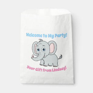 Bolsa De Papel Lindo elefante de dibujos animados de ojos azules