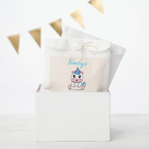 Bolsa De Papel Lindo unicornio blanco rosa