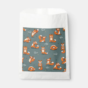 Bolsa De Papel lindos zorros de yoga divertidos verdes