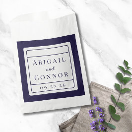 Bolsa De Papel Líneas modernas elegantes azul marino y gris