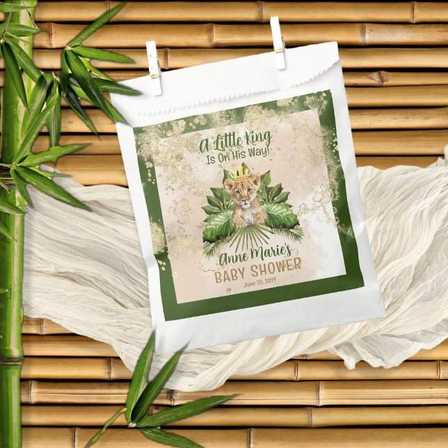 Bolsa De Papel Lion Cub Un Pequeño Rey Está En Camino De Baby Sho (Subido por el creador)