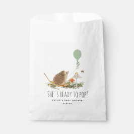 Bolsa De Papel Listo para Pop Mushrooms Hedgehog Baby Shower