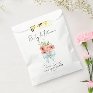 Bolsa De Papel Listón de bebé en flor l Semillas de Zinnia Fiesta