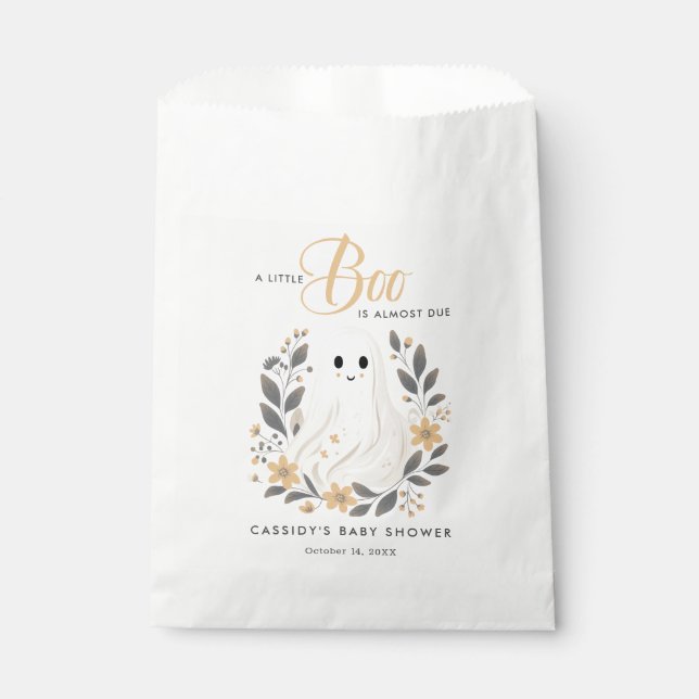 Bolsa De Papel Little Boo Boho Ghost Halloween Baby Shower (Anverso)