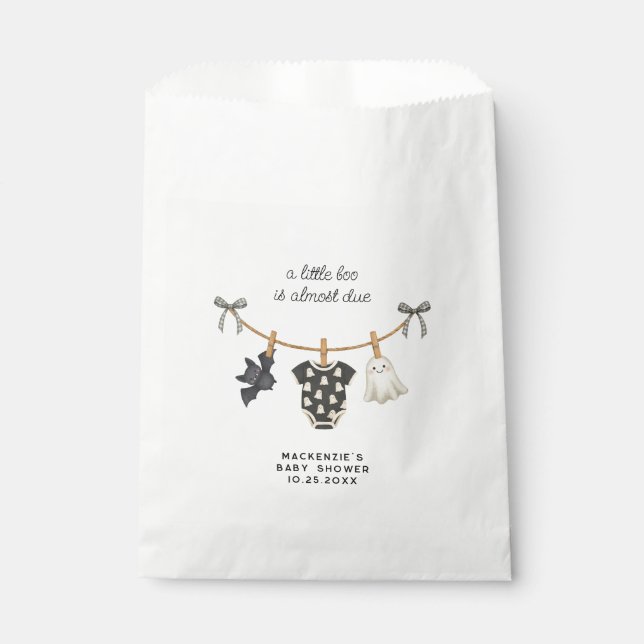 Bolsa De Papel Little Boo Clothesline Halloween Baby Shower (Anverso)