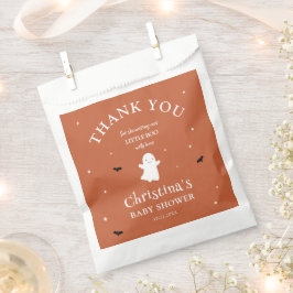 Bolsa De Papel Little Boo Ghost Naranja Baby Shower Gracias