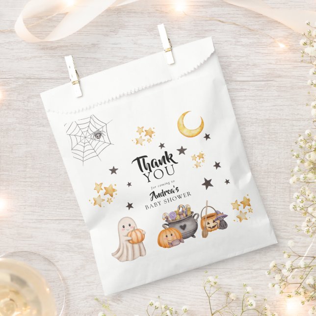 Bolsa De Papel Little Boo Halloween Baby Shower Gracias (Cortado)
