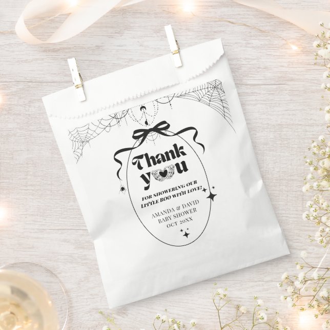 Bolsa De Papel Little Boo Minimal Gothic Halloween Baby Shower (Cortado)