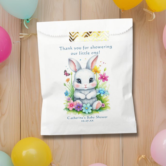 Bolsa De Papel Little Bunny Wildflower Garden Easter Baby Shower (Subido por el creador)