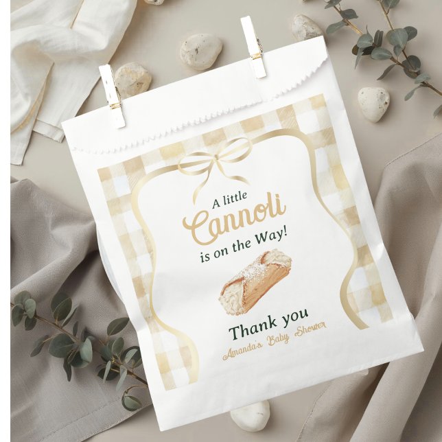 Bolsa De Papel Little Cannoli Neutral Beige Italian Baby Shower (Subido por el creador)