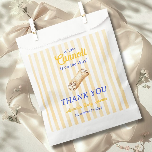 Bolsa De Papel Little Cannoli Yellow Blue Italian Baby Shower (Subido por el creador)
