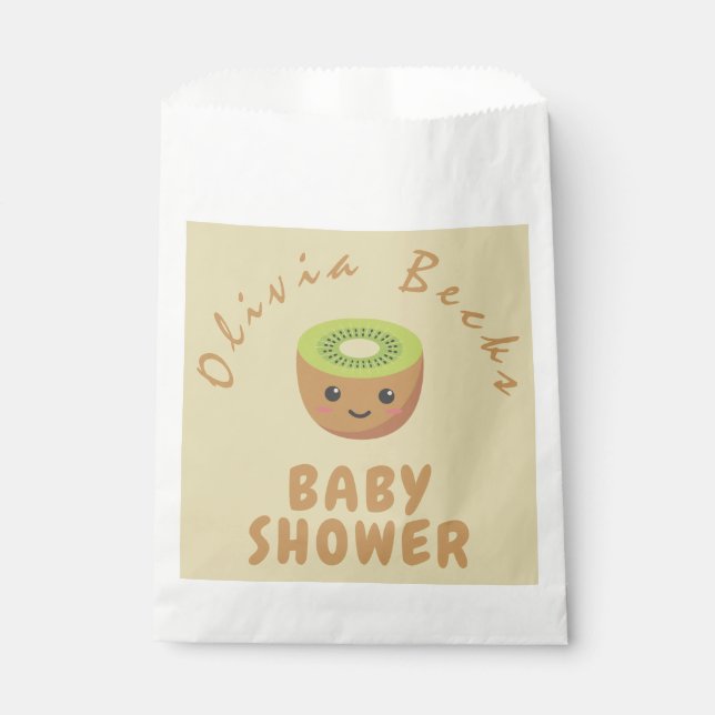 Bolsa De Papel Little Cutie Kiwi Baby Shower (Anverso)
