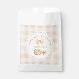 Bolsa De Papel Little cutie Pie 1er cumpleaños gingham Gracias