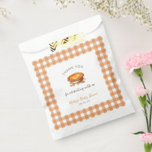 Bolsa De Papel Little Cutie Pie Fall Pumpkin Gingham Baby Shower