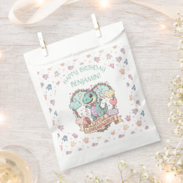 Bolsa De Papel  Little Dino Hearts Birthday Personalized